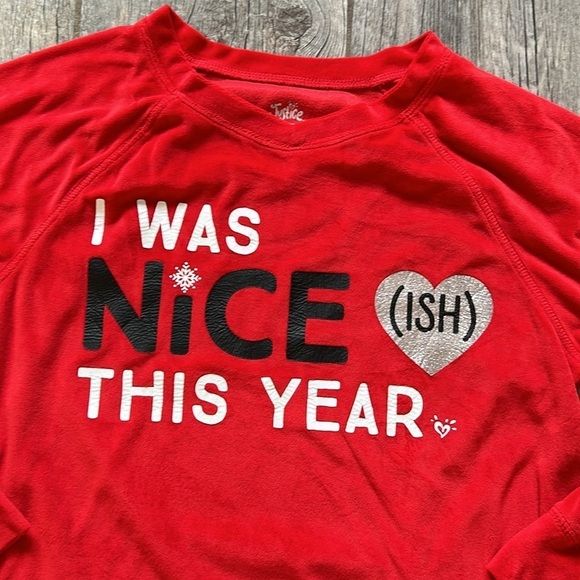 Justice girls Christmas pajama top size 14 16 - Picture 2 of 3